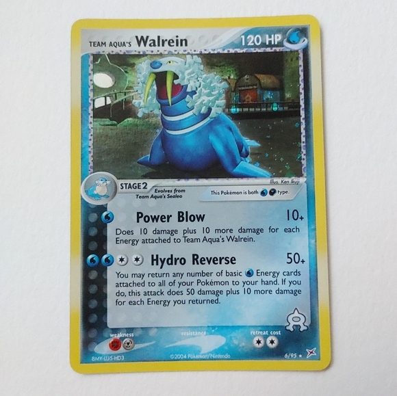 Pokemon Team Aqua Walrein 6/95 2004 holo card - Picture 1 of 3